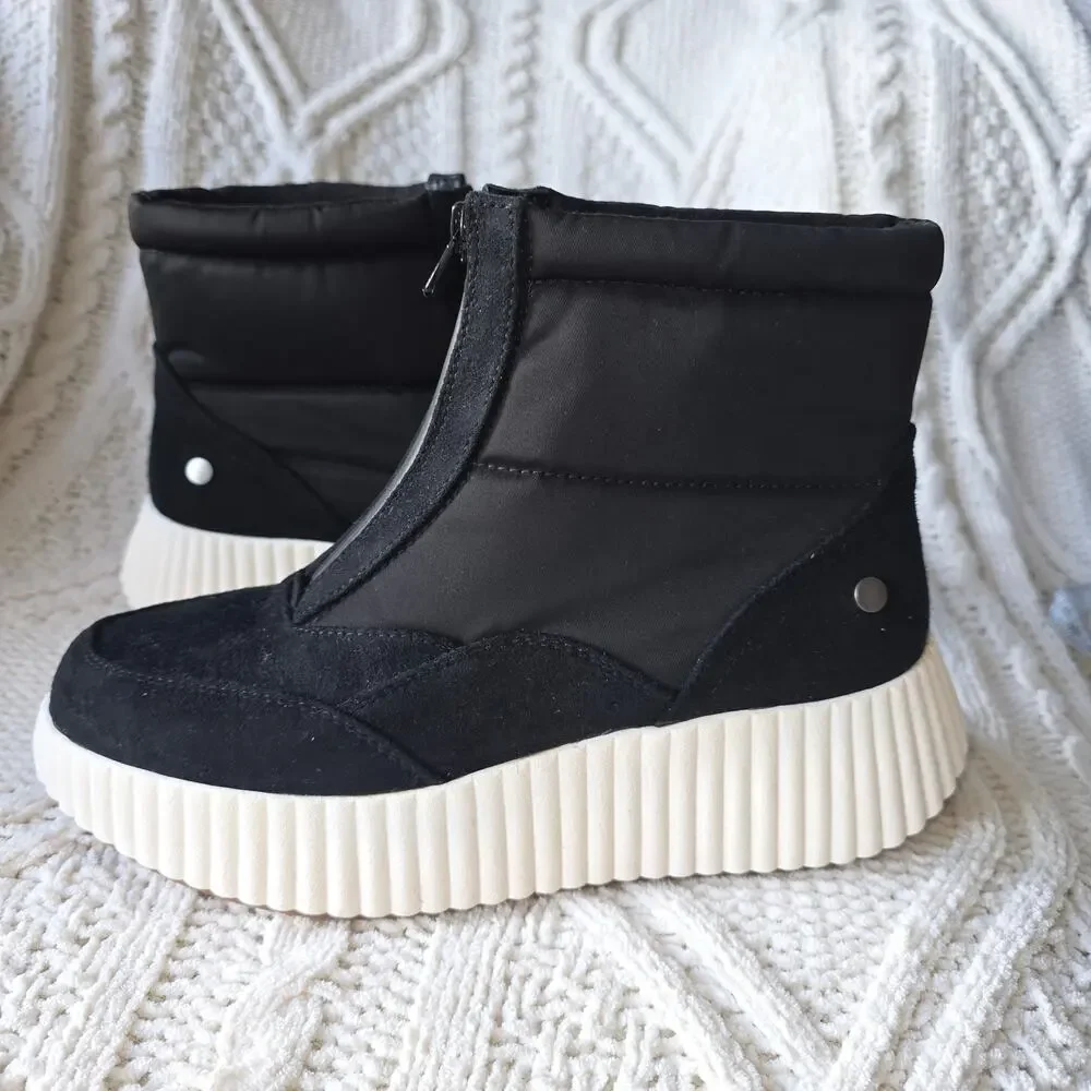 NEW White Mountain‎ Women Platform High-Top Sneaker Bootie Boots SZ 7.5 Black